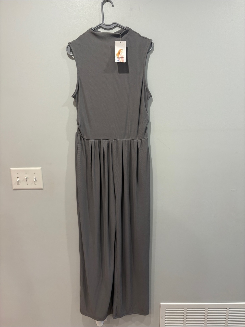 Sleeveless Grey Jumpsuit ptp 19-21